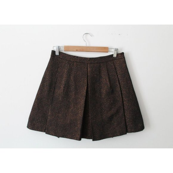 Club Monaco Stalina Mini Skirt Jupe Antique Bronze Size 6 - Picture 4 of 5
